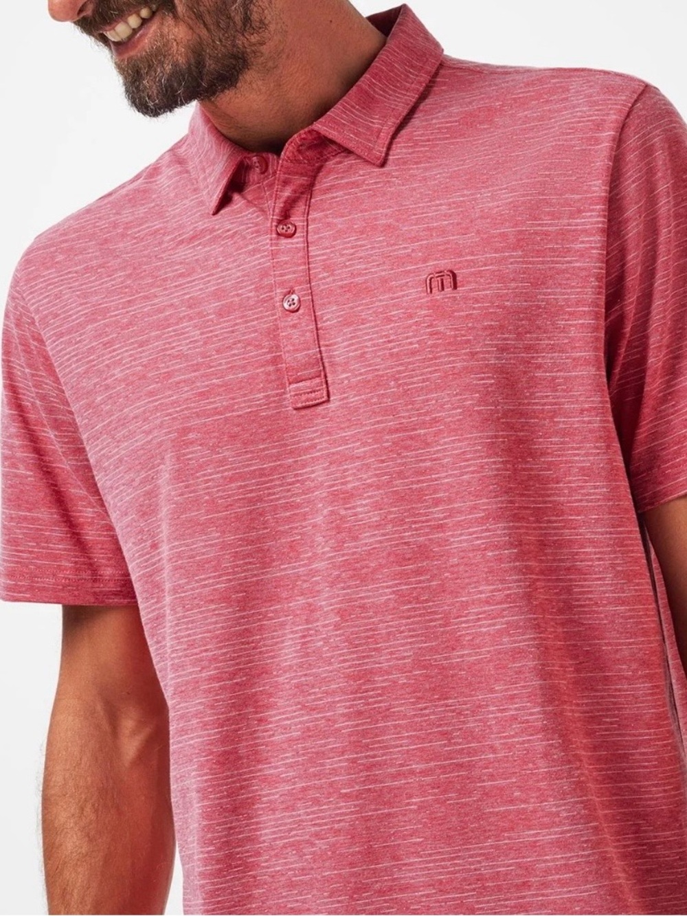Travis Mathew The Heater Polo Golf Shirt Light Red Mens XL